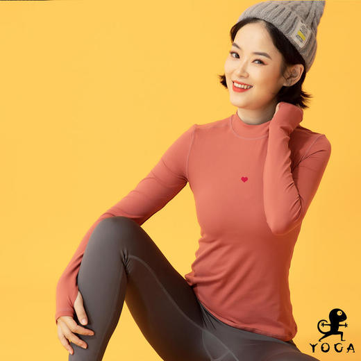 壁虎瑜伽2020【和熙】高领磨毛长袖瑜伽T恤（无胸垫） 商品图4