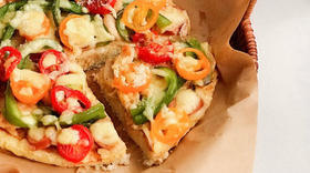 低卡美味鸡肉蔬菜披萨