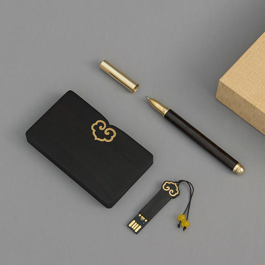 紫光檀如意U盘名片夹三件套 商品图2