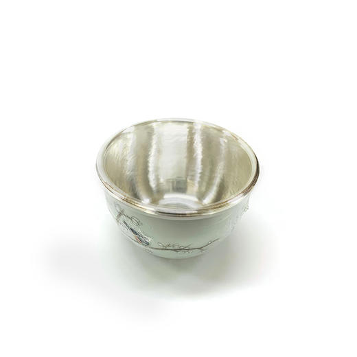 平安瓷包银杯茶具单只装足银999茶杯 商品图1