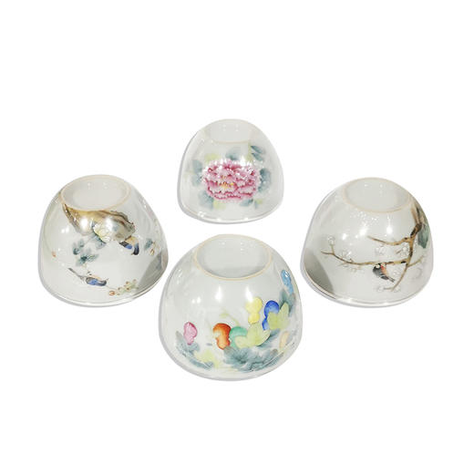 平安瓷包银杯茶具单只装足银999茶杯 商品图2