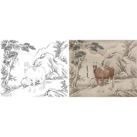 清 王致诚 十骏马图册页 ZC03