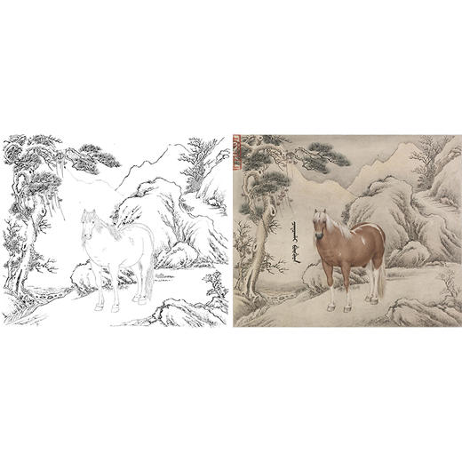 清 王致诚 十骏马图册页 ZC03 商品图0