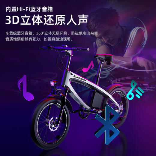 正步 肥胎20寸电动助力山地自行车 网红小型代步神器锂电池电瓶车 商品图3