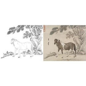 清 王致诚 十骏马图册页 ZC08