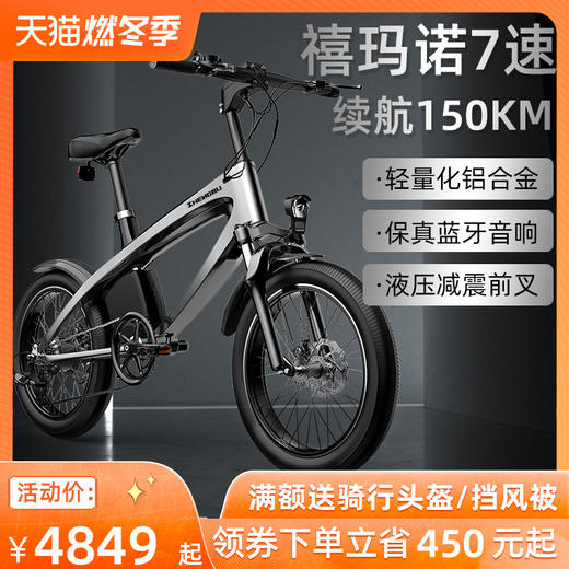 正步 肥胎20寸电动助力山地自行车 网红小型代步神器锂电池电瓶车 商品图0