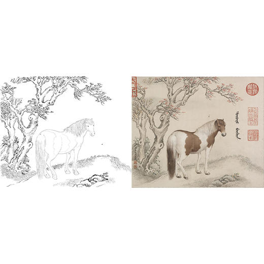 清 王致诚 十骏马图册页 ZC06 商品图0