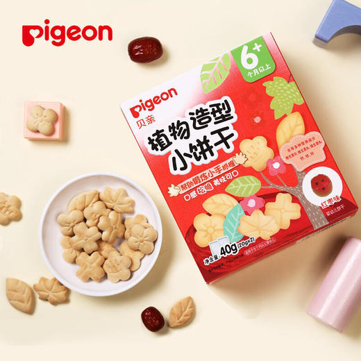 Pigeon贝亲婴儿辅食植物造型小饼干-红枣味40g(6个月以上)[FPLFB10] 商品图2