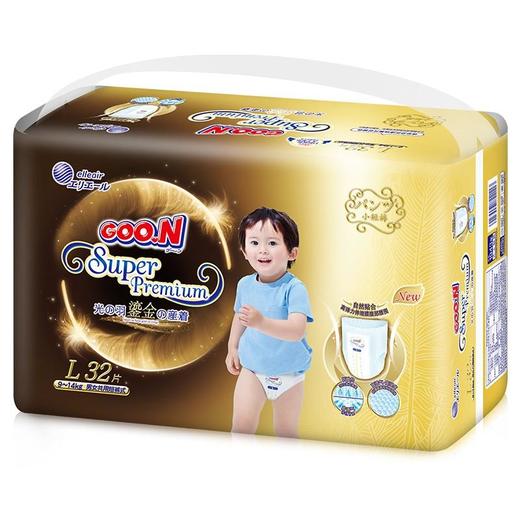 GOO.N大王短裤式纸尿裤光羽系列鎏金版L32片 商品图0