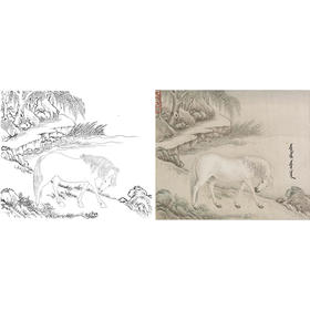 清 王致诚 十骏马图册页 ZC04
