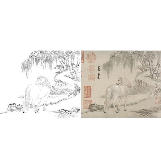 清 王致诚 十骏马图册页 ZC02 商品图0