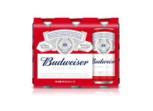 百威啤酒听装500ml三联包(新老包装随机发货） 商品图0