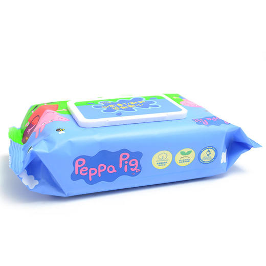 百诺恩小猪佩奇纯棉湿巾婴儿宝宝手口湿巾加厚加大保湿80抽5包装 商品图1