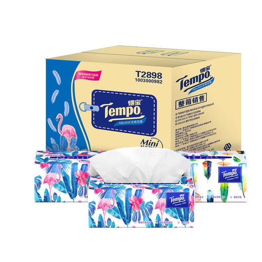 Tempo得宝软抽纸巾Mini系列4层加厚80抽18包整箱装 商品图1