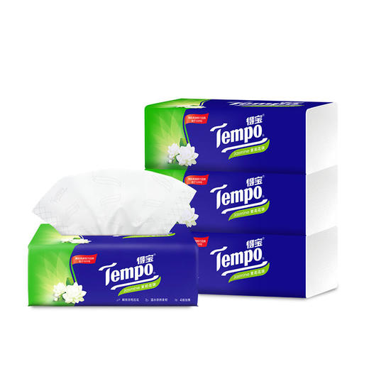 Tempo得宝软抽纸茉莉花味4层90抽8包抽纸餐巾纸 商品图2