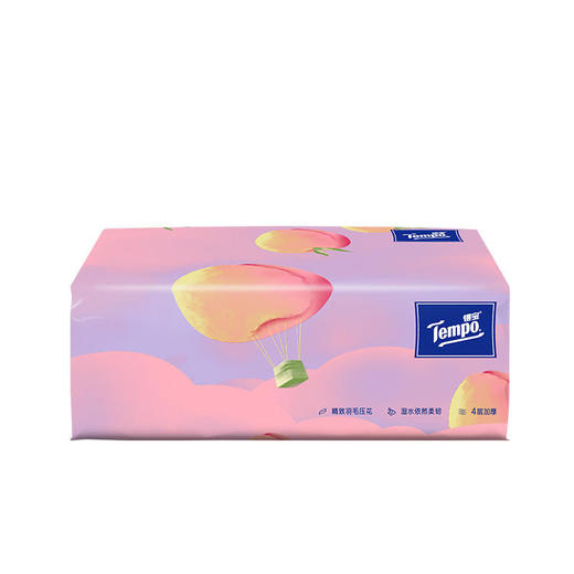 Tempo得宝软抽纸巾甜心桃味4层加厚90抽16包箱装家用抽纸餐巾纸实惠装 商品图2