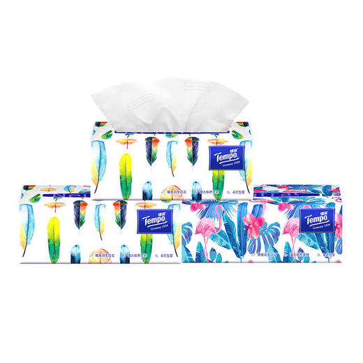Tempo得宝软抽纸巾Mini系列4层加厚80抽18包整箱装 商品图3