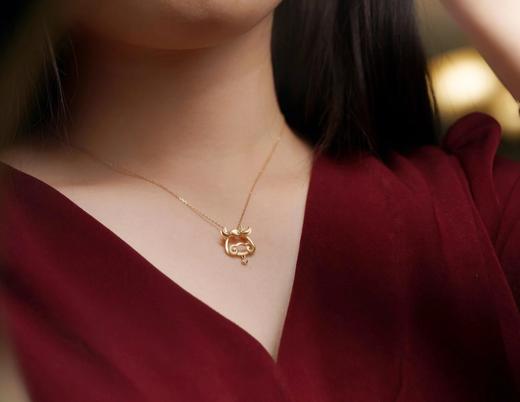 【喆】【18k金牛年系列】牛年钻石项链（定制） 商品图3