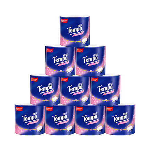 Tempo得宝卷纸有芯压花樱花味4层加厚160g10卷家用卷筒纸餐巾纸实惠装 商品图1