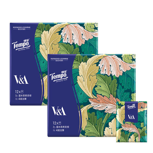 Tempo得宝V&A博物馆联名绿野骑士款手帕纸4层24小包纸巾小包便携装餐巾纸 商品图1