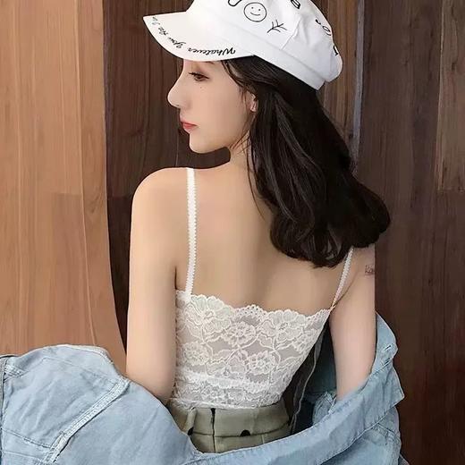 韩版性感蕾丝吊带背心女内搭带胸垫抹胸防走光聚拢裹胸式学生打底内衣 商品图2
