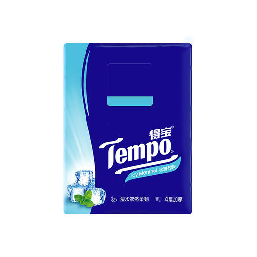 Tempo得宝纸巾冰薄荷味手帕纸4层36包纸巾小包便携装手帕纸餐巾纸 商品图2