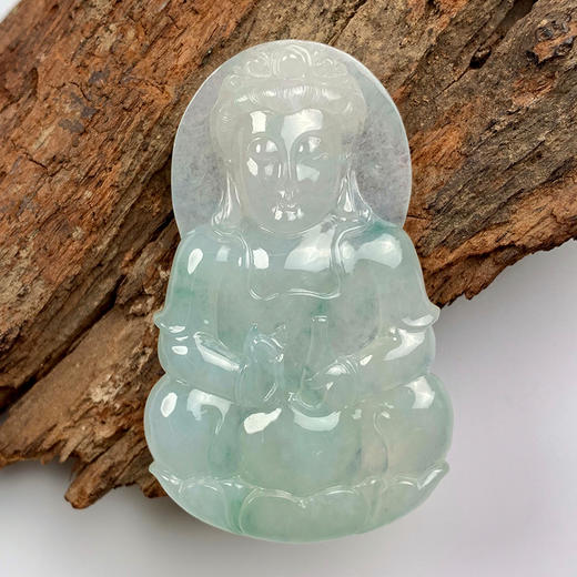 派瑞翡翠 翡翠观音 糯种 飘绿花 商品图0