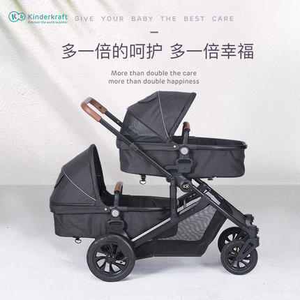 （K-1)双胞胎婴儿推车可拆分轻便折叠双人龙凤胎可坐躺夏季二胎高景观 商品图2