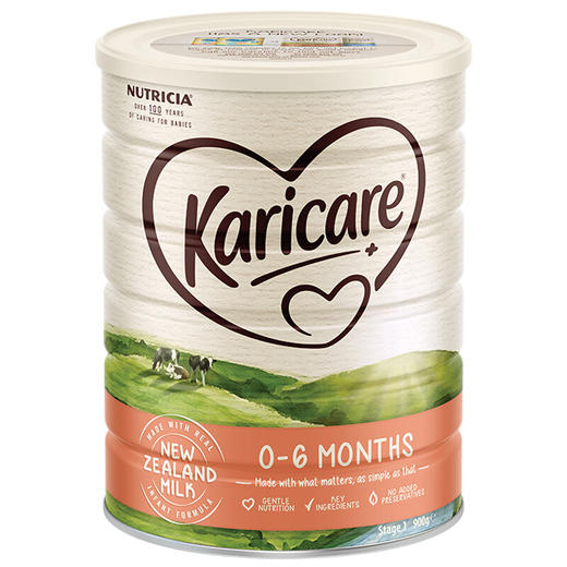 新西兰原装进口 可瑞康(Karicare) 婴儿配方牛奶粉1段 900g 商品图0