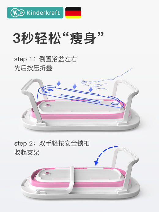 （K-5)婴儿折叠浴盆宝宝洗澡盆儿童可坐躺通用多功能新生儿用品 商品图2