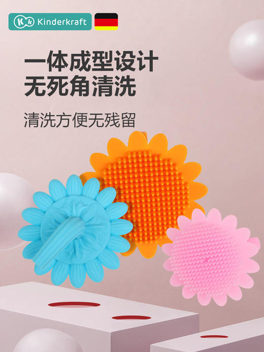 （K-5)婴幼儿洗头刷硅胶新生的宝宝洗澡海绵用品儿童搓泥去头垢神器 商品图2