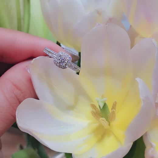 金伯利AU750 钻石女戒 方钻 白色 彩色 商品图0