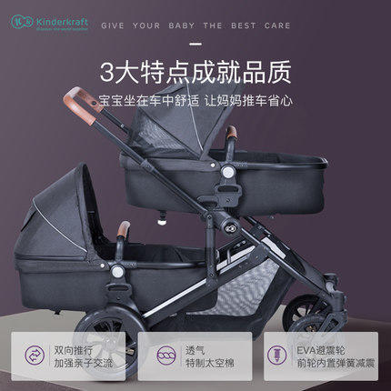（K-1)双胞胎婴儿推车可拆分轻便折叠双人龙凤胎可坐躺夏季二胎高景观 商品图4