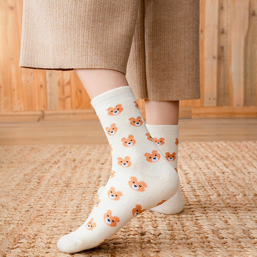 【加厚毛绒袜3双】冬季可爱日系加厚加绒保暖中筒袜睡眠毛巾袜毛圈女袜 商品图1