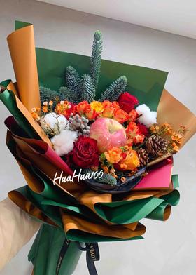 圣诞礼丨平安果玫瑰花束