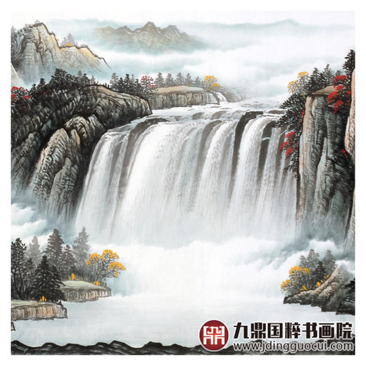 侯志明《水深幽涧落鸣泉》70*240cm 山水横幅作品 办公室/会议室挂画 商品图6