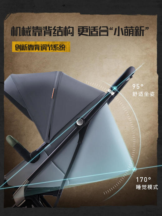 PouchQ10高景观婴儿推车可坐可躺溜娃神器0-3岁婴儿车双向便携手推车FX 商品图2