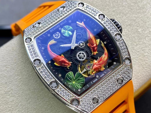 理查德米勒 Richard Mille RM57-01 【年年有鱼】搭载原装进口机械机芯 精钢壳尺寸43*50毫米 防水胶带配原装折叠扣 把愿望交给锦鲤，你只管努力，其他交给天意！ 商品图14