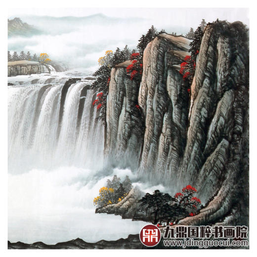 侯志明《水深幽涧落鸣泉》70*240cm 山水横幅作品 办公室/会议室挂画 商品图7