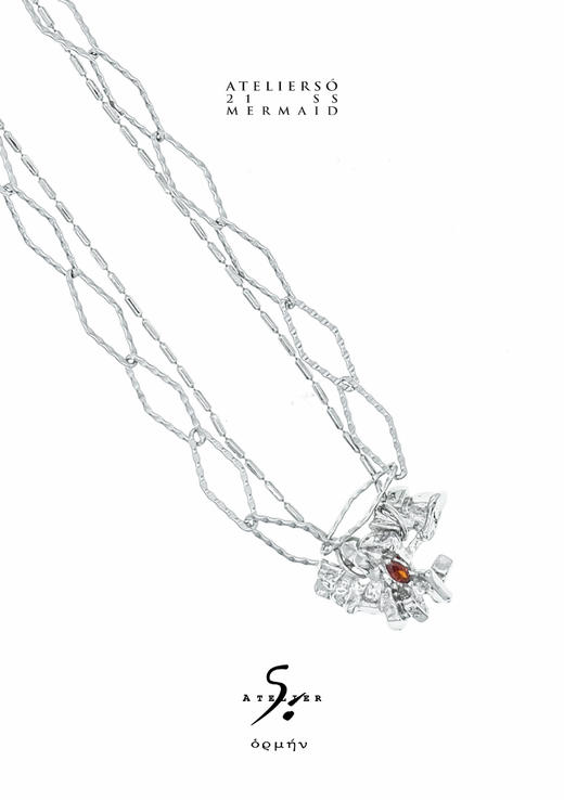 21SS 地鱼｜MERMAID - Malus 珊瑚花水晶项链 商品图0