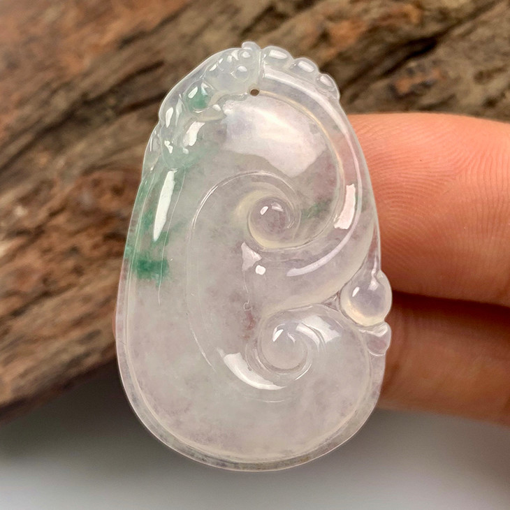 派瑞翡翠 翡翠挂件 冰糯种 飘蓝花