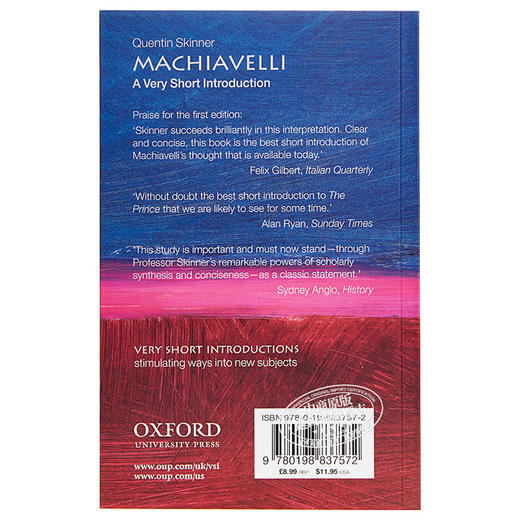 【中商原版】马基雅维利 简介 昆汀·斯金纳 英文原版 Machiavelli Quentin 商品图1