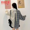 韩都衣舍2020春装新款女装韩版宽松格子上衣休闲长袖衬衫RU0012筱 商品缩略图1