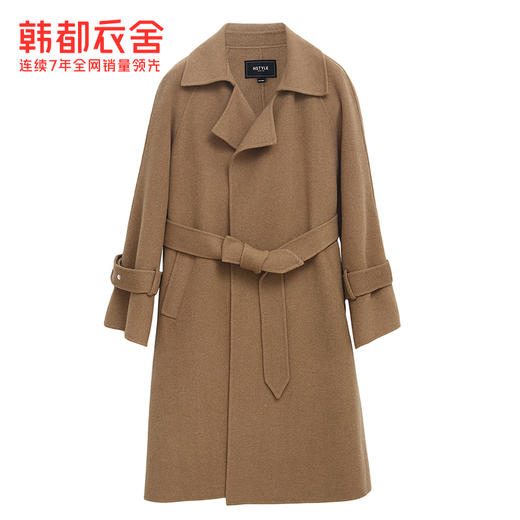 韩都衣舍2019冬装新款女装韩版宽松休闲中长款毛呢外套JW13224筱 商品图4