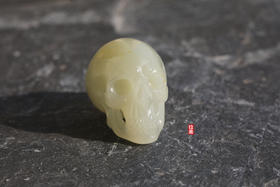 和田玉（白玉）籽料挂件-- 骷髅头18.63g