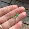 高冰种阳绿翡翠萌芽锁骨链18k黄金白金钻石镶嵌 商品缩略图7