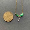高冰种阳绿翡翠萌芽锁骨链18k黄金白金钻石镶嵌 商品缩略图3