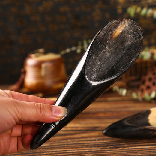 天然牦牛角刮痧按摩板中号拨筋棒全身通用颈部背部足底特大牛角筒 商品图1