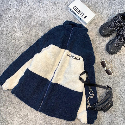 Balenciaga 20AW 拼色羊羔毛外套 商品图4
