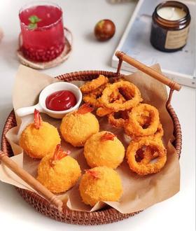 芝士凤尾虾球&炸鱿鱼圈